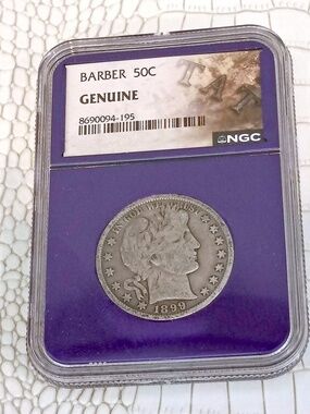Rare 1899 Barber Half Dollar NGC Graded Genuine.